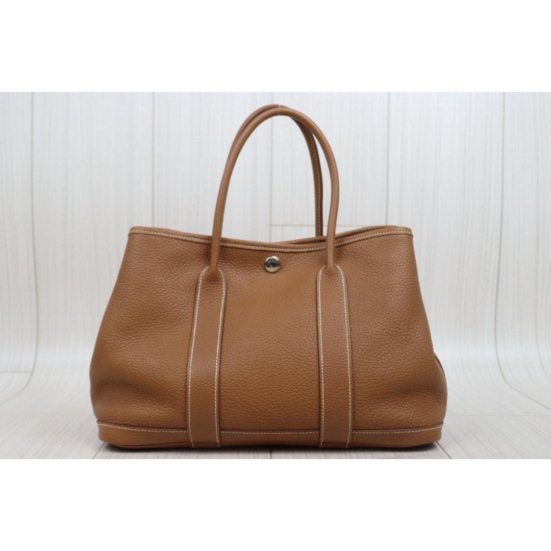 Good ( Rank AB)｜ HERMES Negonda Leather Garden Party Gold Handbag30 ◽︎N Stamp Made in 2010Year ｜24122411