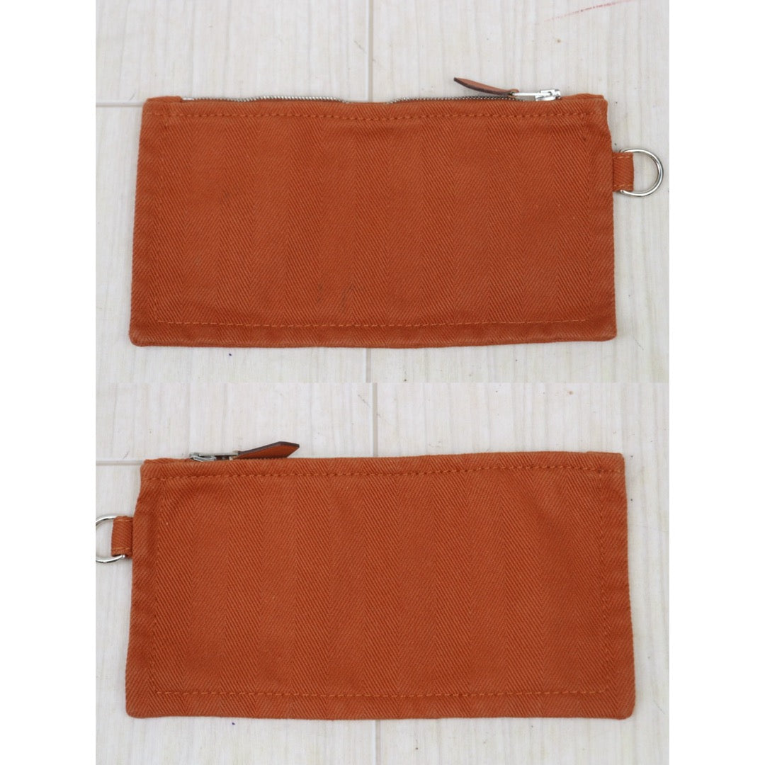 Good ( Rank AB)｜ HERMES Valparaiso Canvas Orange HandBag With Pouch｜P25082714