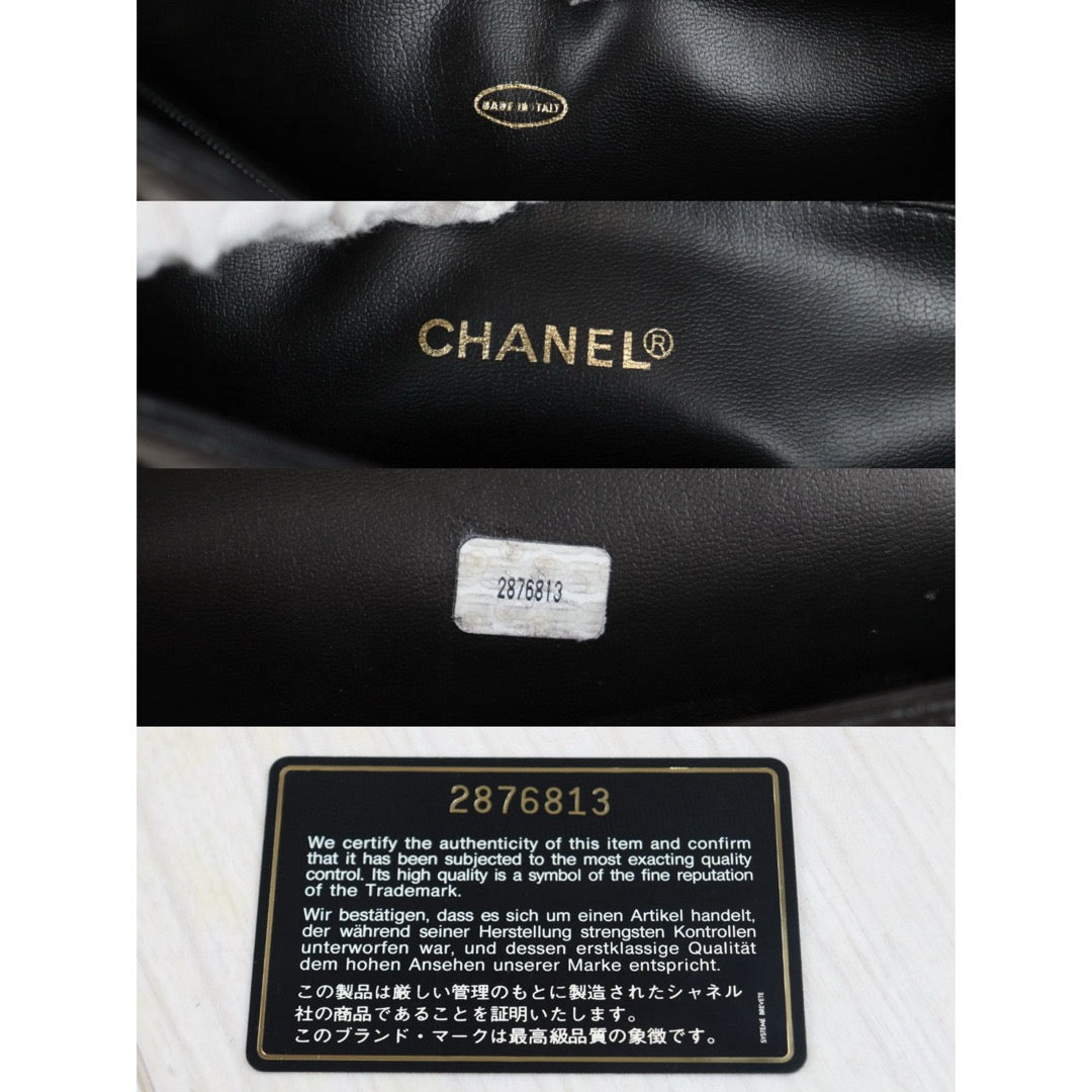 Very Good ( Rank A)｜ CHANEL Matrasse Lamb Skin  Tote Bag Black  Made In 1991-1994 Year｜W24080704