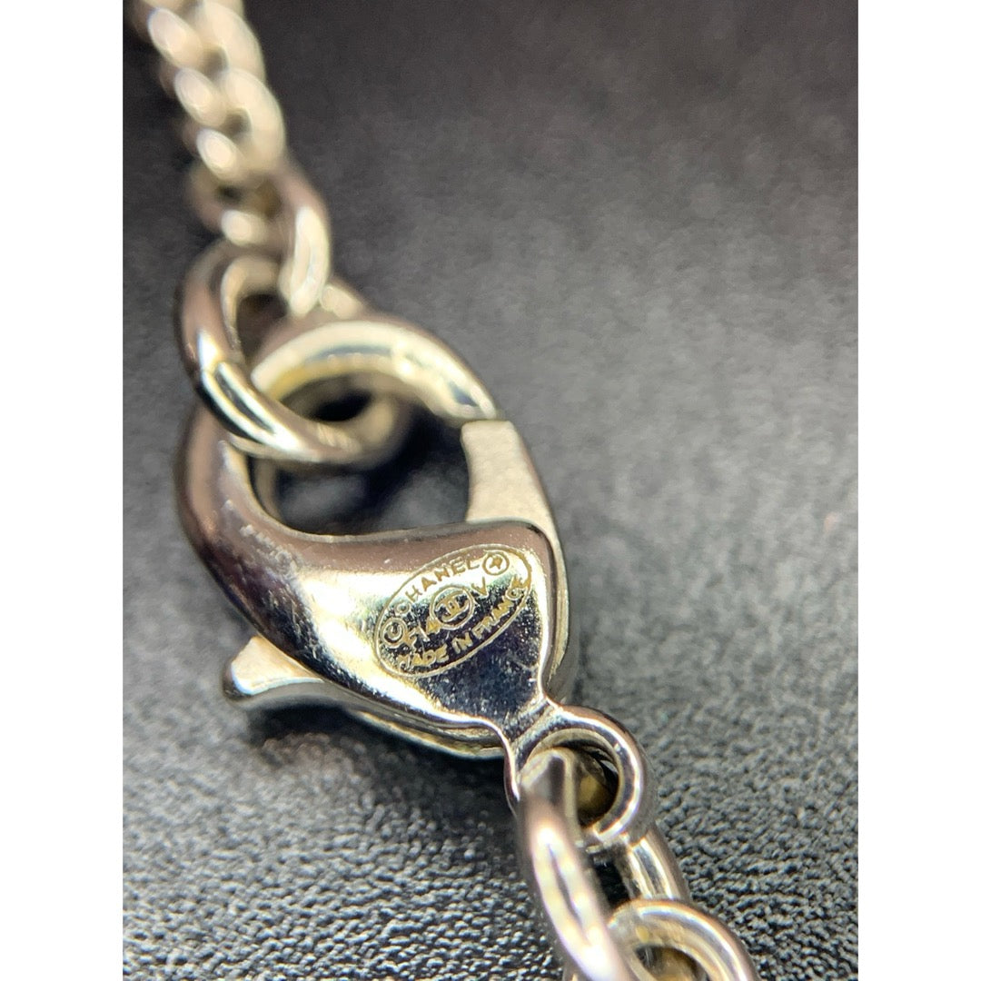 Very Good ( Rank A) ｜CHANEL COCO Mark Rhinestone Necklace Silver｜V25061909