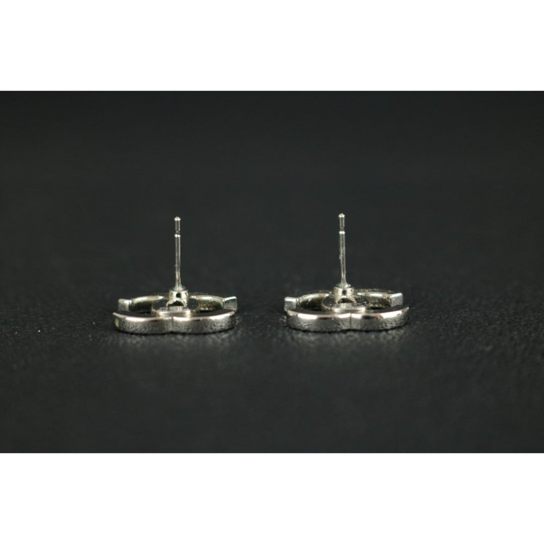 Very Good ( Rank A) ｜ CHANEL Coco Mark Silver Rhinestone Earrings Made In 2015Year ｜S25121109
