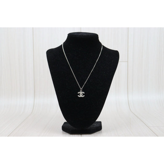 Very Good ( Rank A)｜CHANEL COCO Mark Rhinestone Necklace Silver｜V25073110