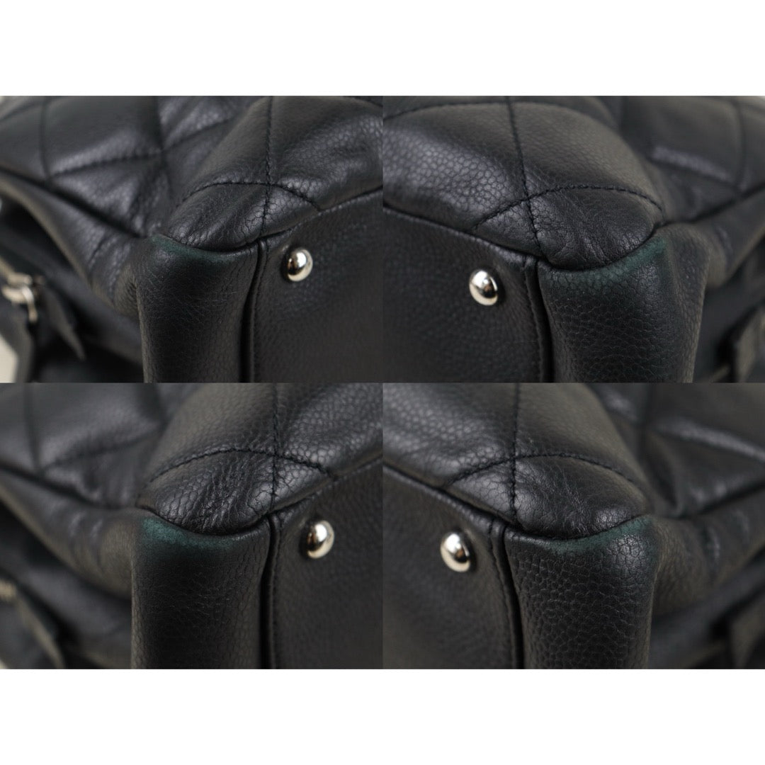Include Entrupy Certificate of Authenticity｜Good ( Rank AB)｜ CHANEL Calf Leather  Matrasse Chain Tote Bag Black Made In 2013～2014Year｜S26060105