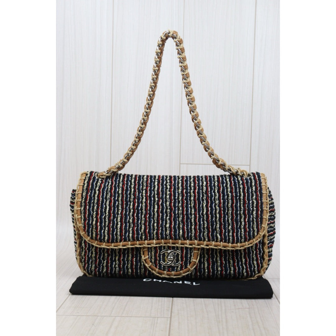 Very Good ( Rank A)｜ CHANEL Tweed Weave Single Flap 30 Shoulder Bag Made in 2010-2011Year｜Y25112506