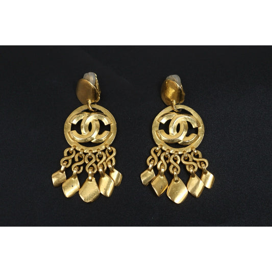 Include Authentic Detective Certificate of Authenticity｜Very Good ( Rank A) ｜CHANEL 99P COCO Mark Golden Earrings Made In 1999Year｜Y26040710