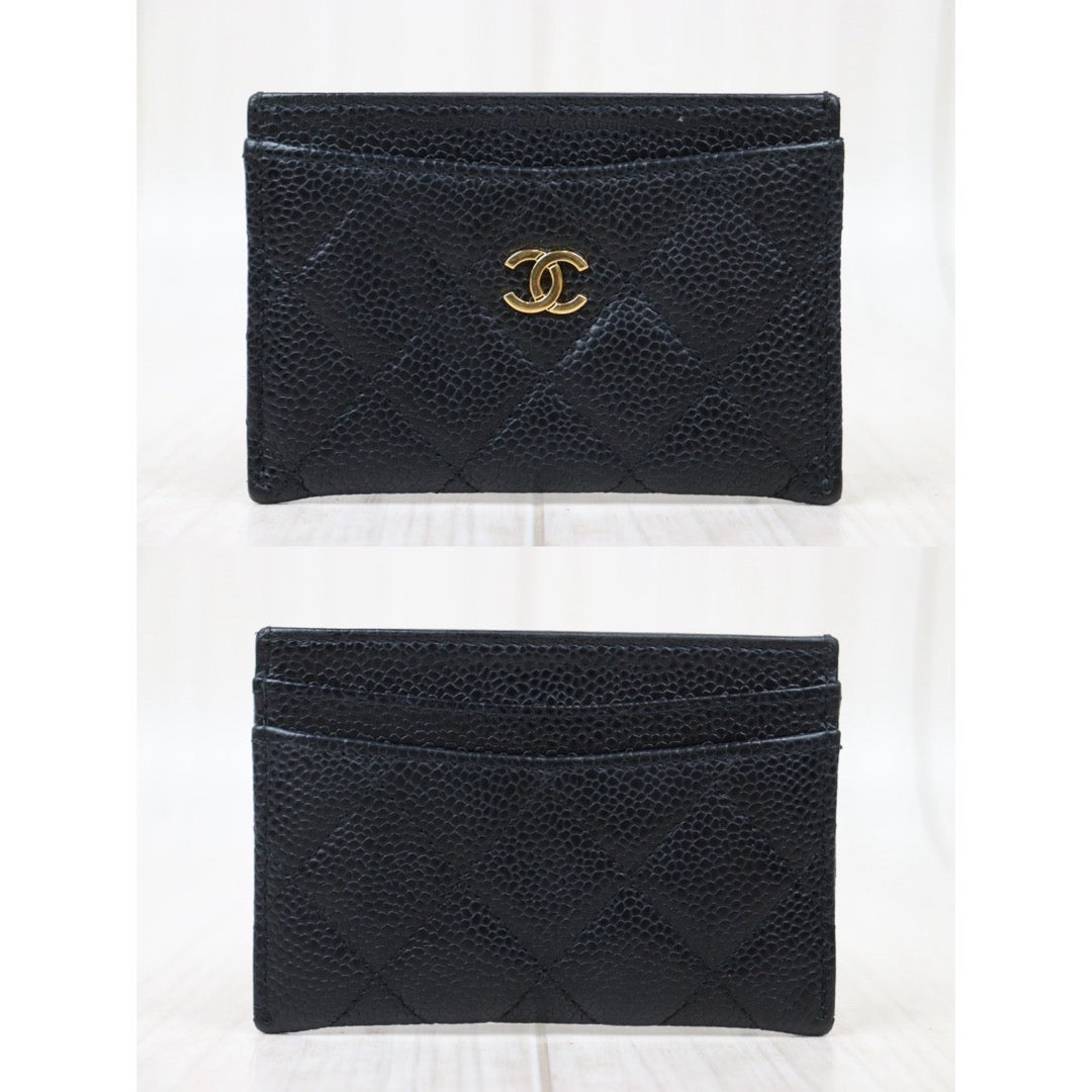 Rank A ｜CHANEL Caviar Skin Card Holder Made In 2017-2018 Year｜S24061733