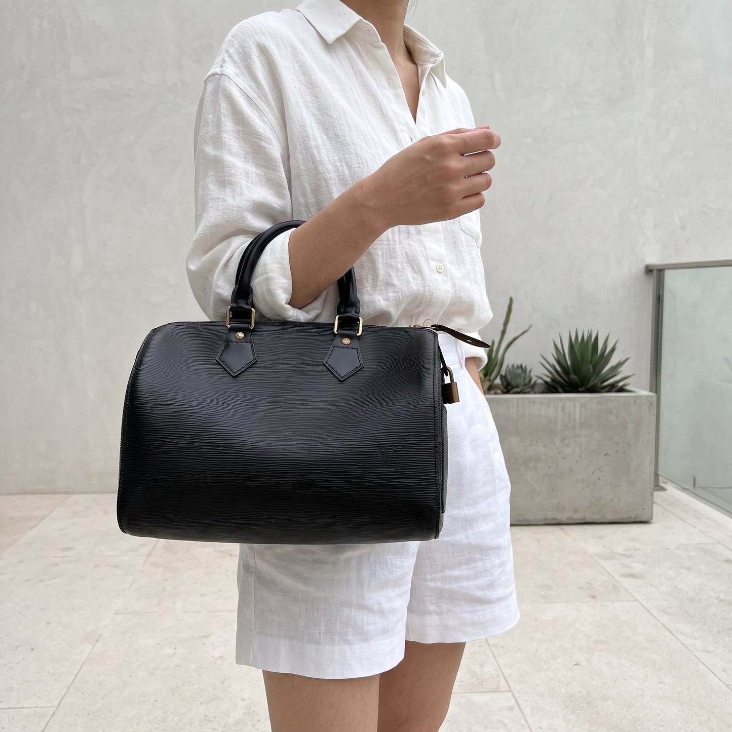 Include Entrupy Certificate of Authenticity｜Good ( Rank AB)｜Louis Vuitton Epi Speedy 25 Hand Bag Black｜26071303