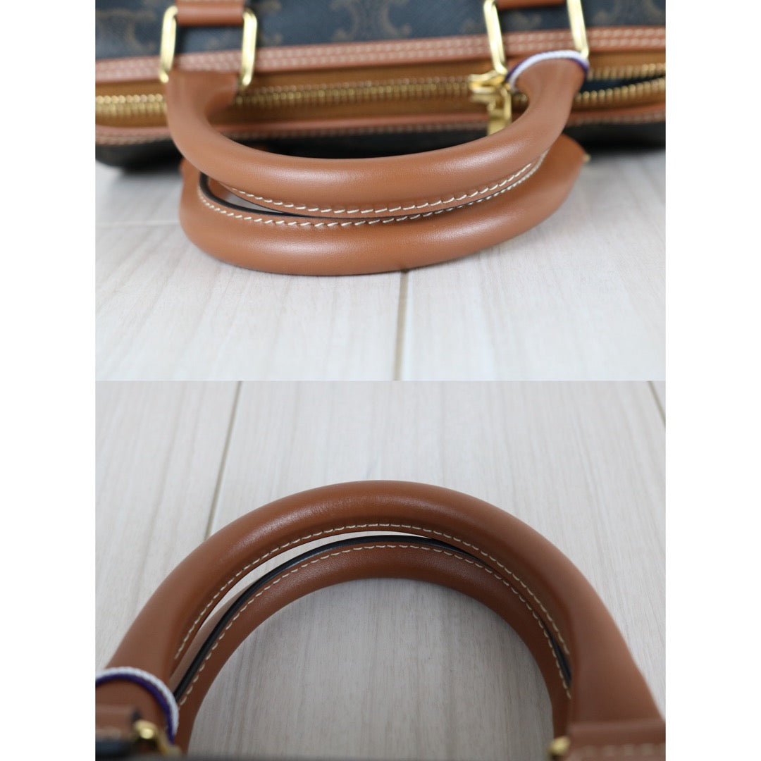 Excellent（Rank SA）｜ CELINE Macadam Triomphe Poston PM Handbag Bag With Shoulder Strap ｜W26020604