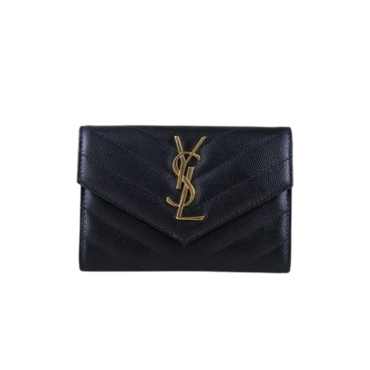 Include Entrupy Certificate of Authenticity｜Excellent（Rank SA）｜  Saint Laurent YSL Caviar Skin Calf Leather  Card Holder Black｜S26030819