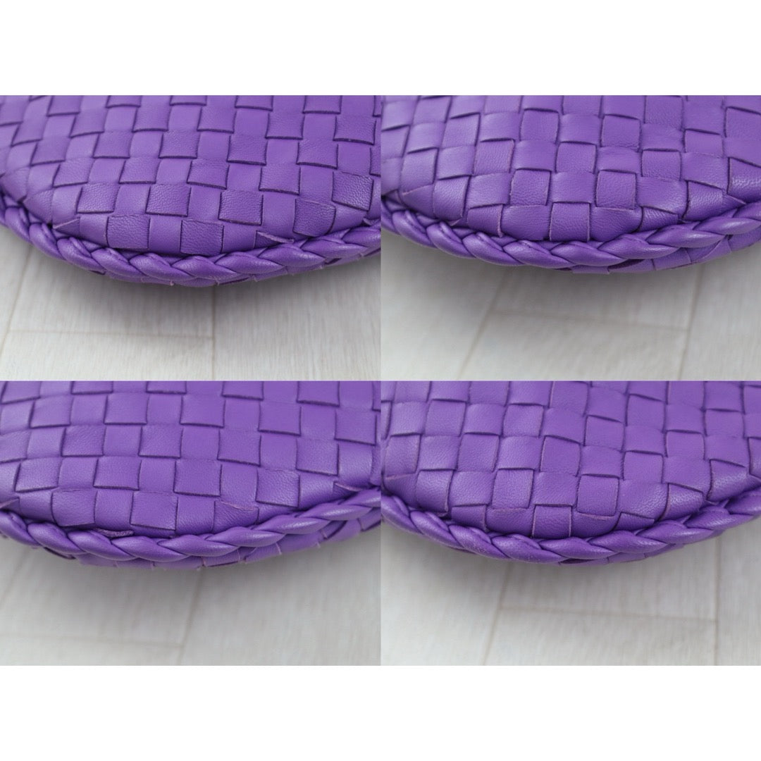 Include Entrupy Certificate of Authenticity｜Very Good ( Rank A)｜ Bottega Veneta Lamb Skin Braid Shoulder Bag  Purple｜S26051801