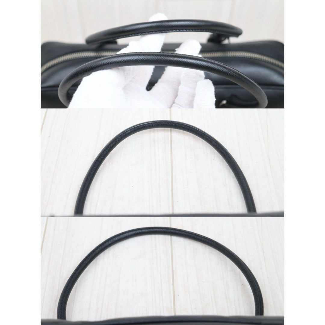 Good ( Rank AB)｜Prada Leather Saffiano Briefcase Handbag Black｜V25050815