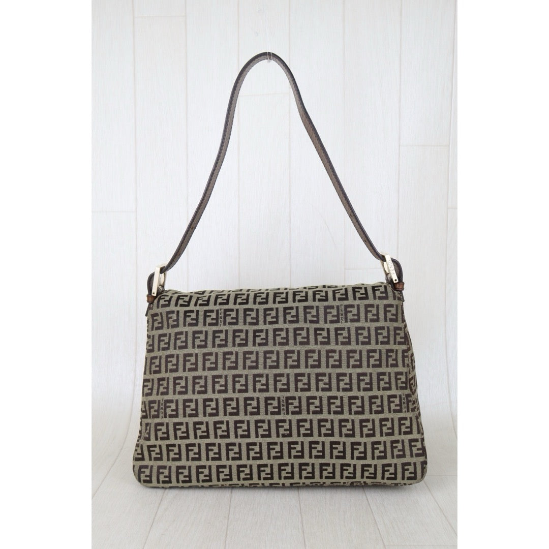 Include Entrupy Certificate of Authenticity｜Good ( Rank AB)｜ FENDI Zucca Mamma Baguette Shoulder Bag ｜S26071701