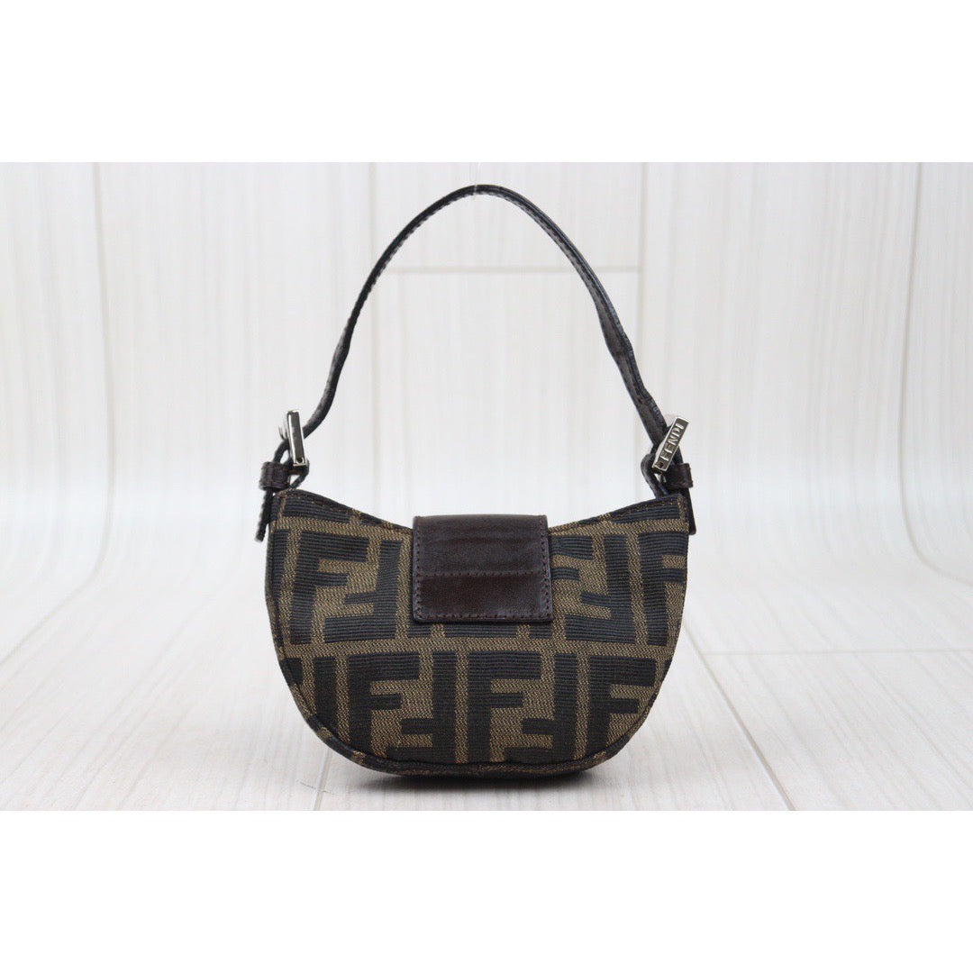 Rank A ｜ FENDI Zucca Mini Croissant Pouch ｜24040814