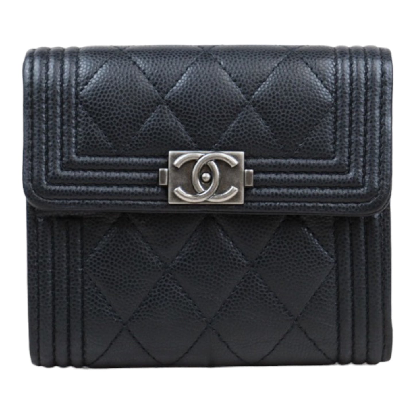 Rank A｜CHANEL Leboy Caviar Skin Black Wallet｜24030733