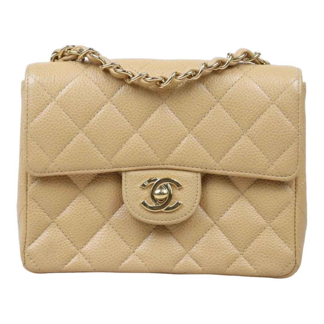 Very Good ( Rank A)｜ CHANEL  Matrasse Caviar Skin 17 Beige Shoulder Bag Made In 2004～2005Year ｜24071502