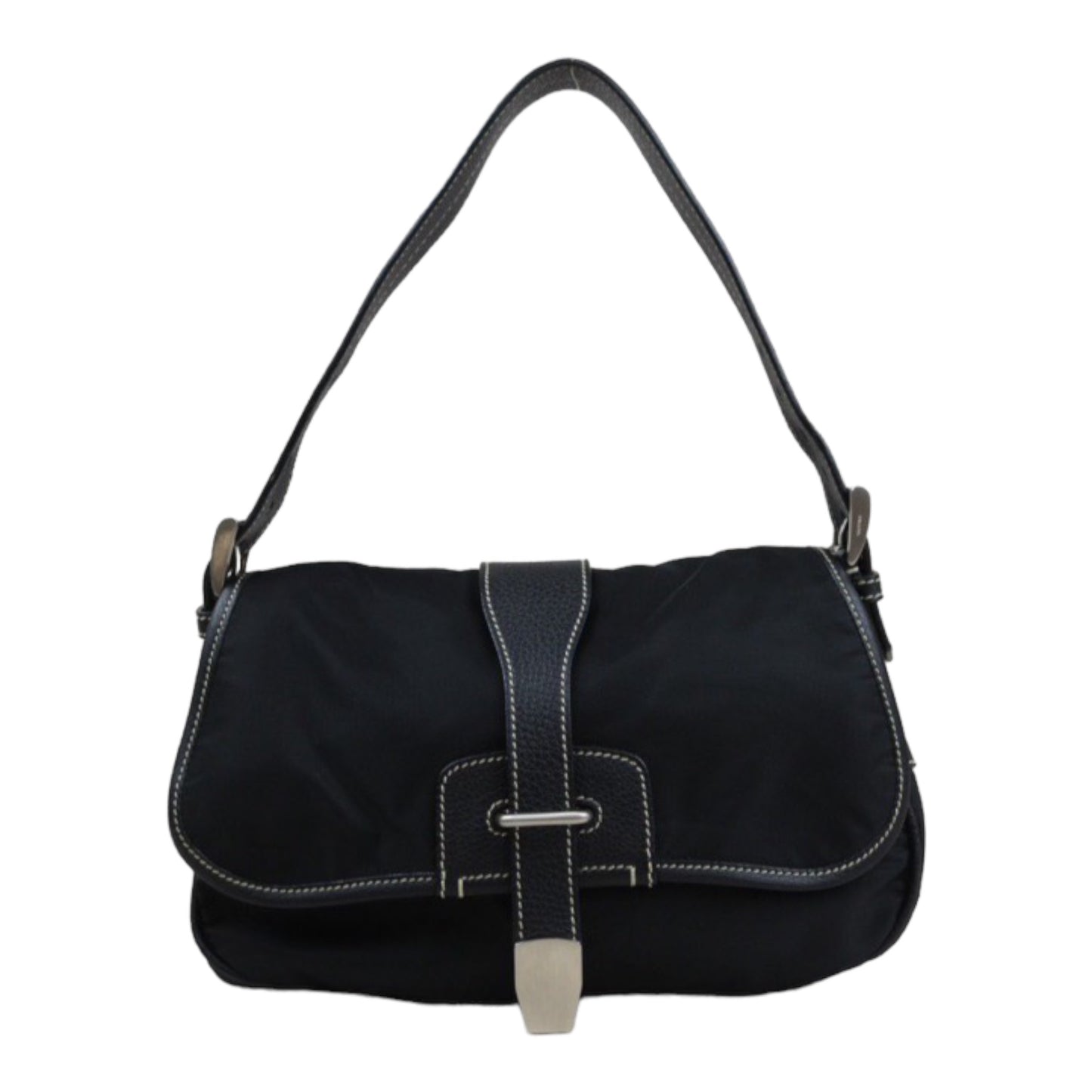 Rank A｜Prada Nylon Shoulder Bag Black｜Q24032614