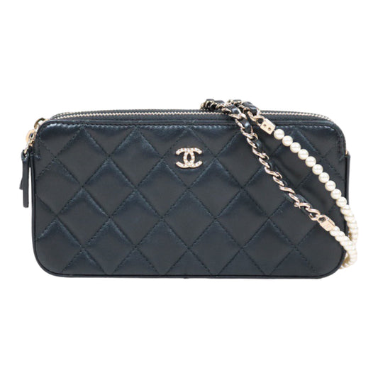 Rank A｜ CHANEL Matrasse Lamb Skin WOC Pearl Chain Shoulder Bag Made In 2017～2018Year ｜S24041702