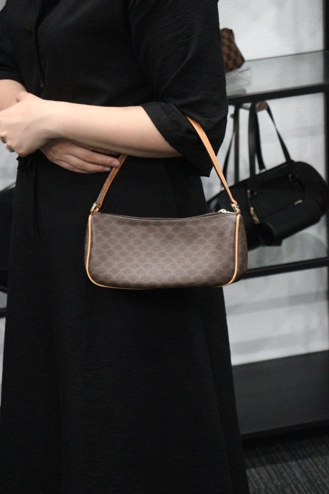 Rank A ｜ CELINE Macadam ShoulderBag ｜V23062927