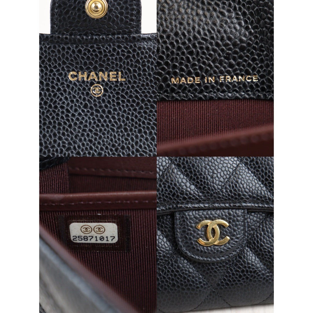 Rank A ｜Chanel Caviar Skin Black Long Wallet｜23052018