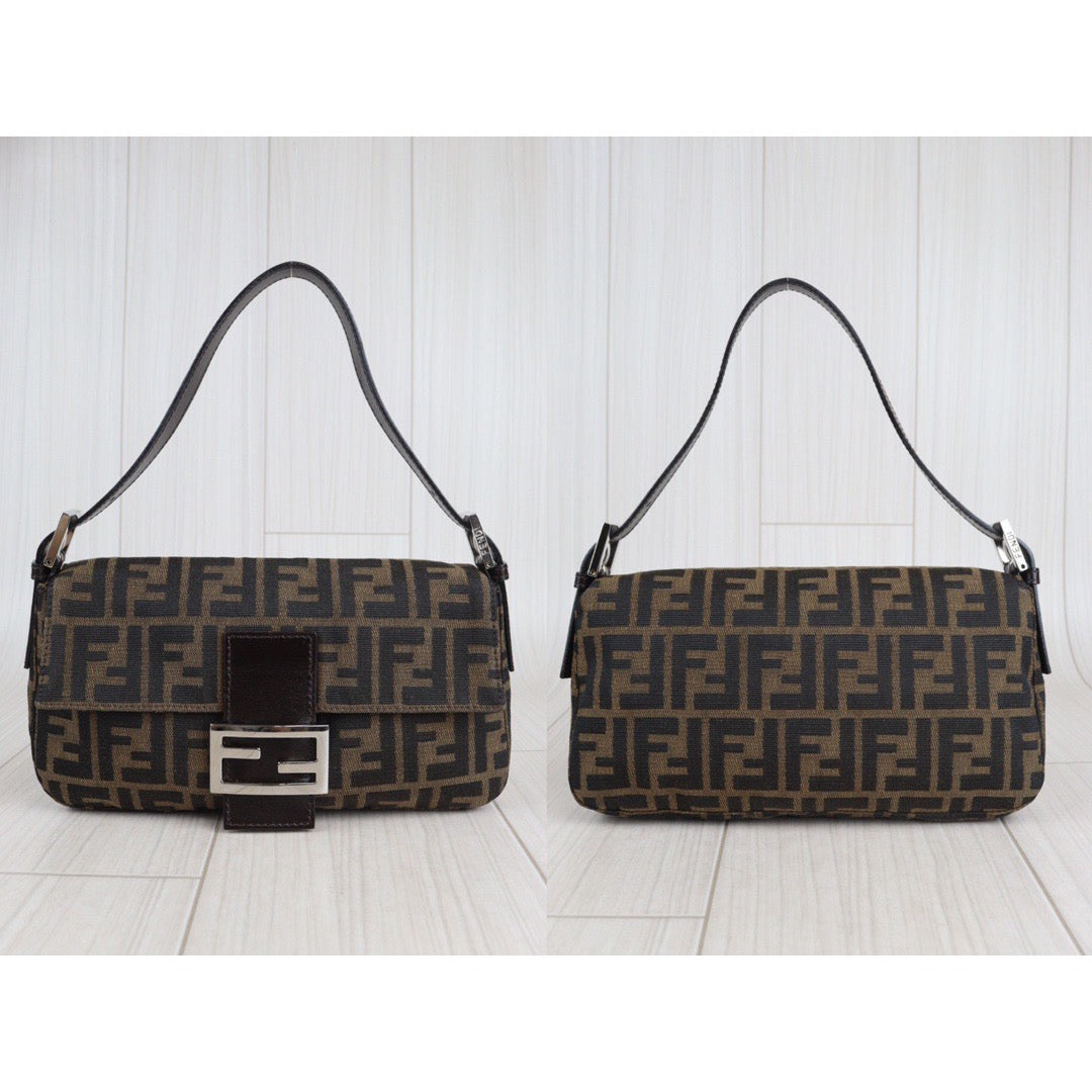 Rank A ｜ FENDI Zucca Mamma Baguette Shoulder Bag ｜23072509