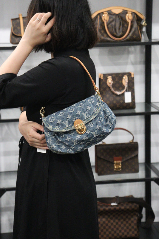 Rank A ｜ LV Denim Mini Pleated Shoulder Bag  ｜V23062346