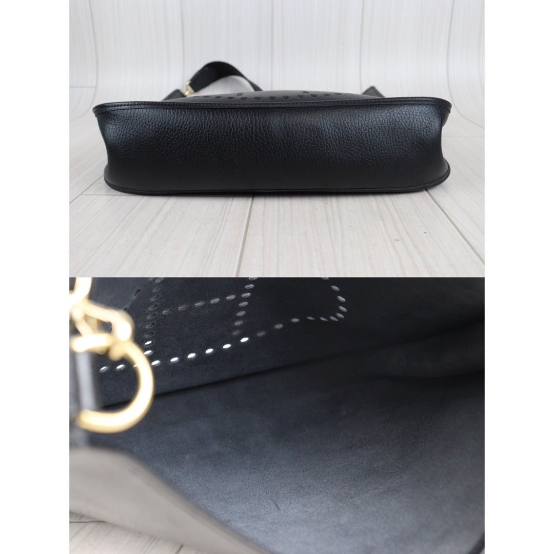 Rank A｜ HERMES Evelyn GM Black Shoulder Bag ｜V23061013