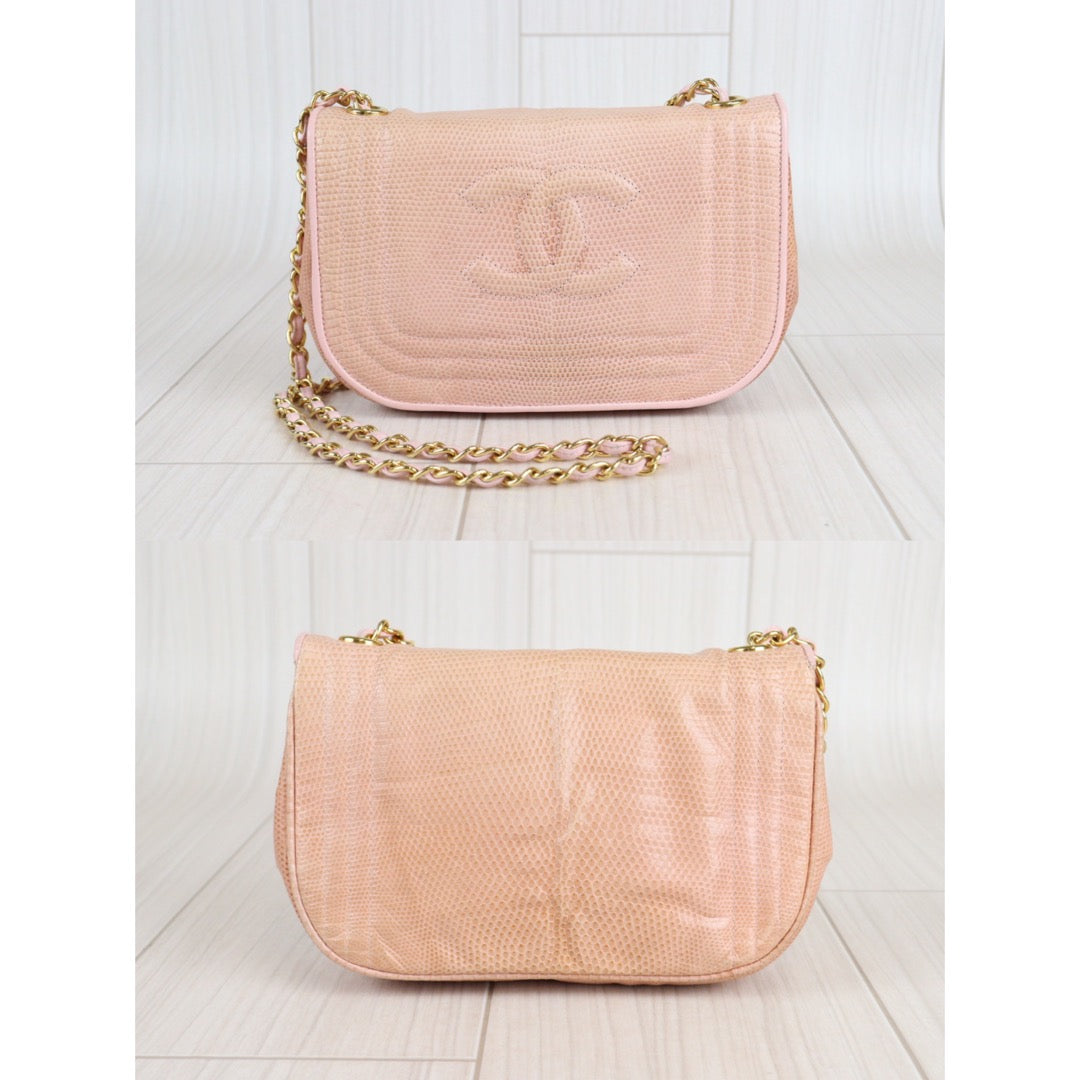 Rank AB ｜CHANEL VIntage Lizard Shoulder Bag Pink｜23052503