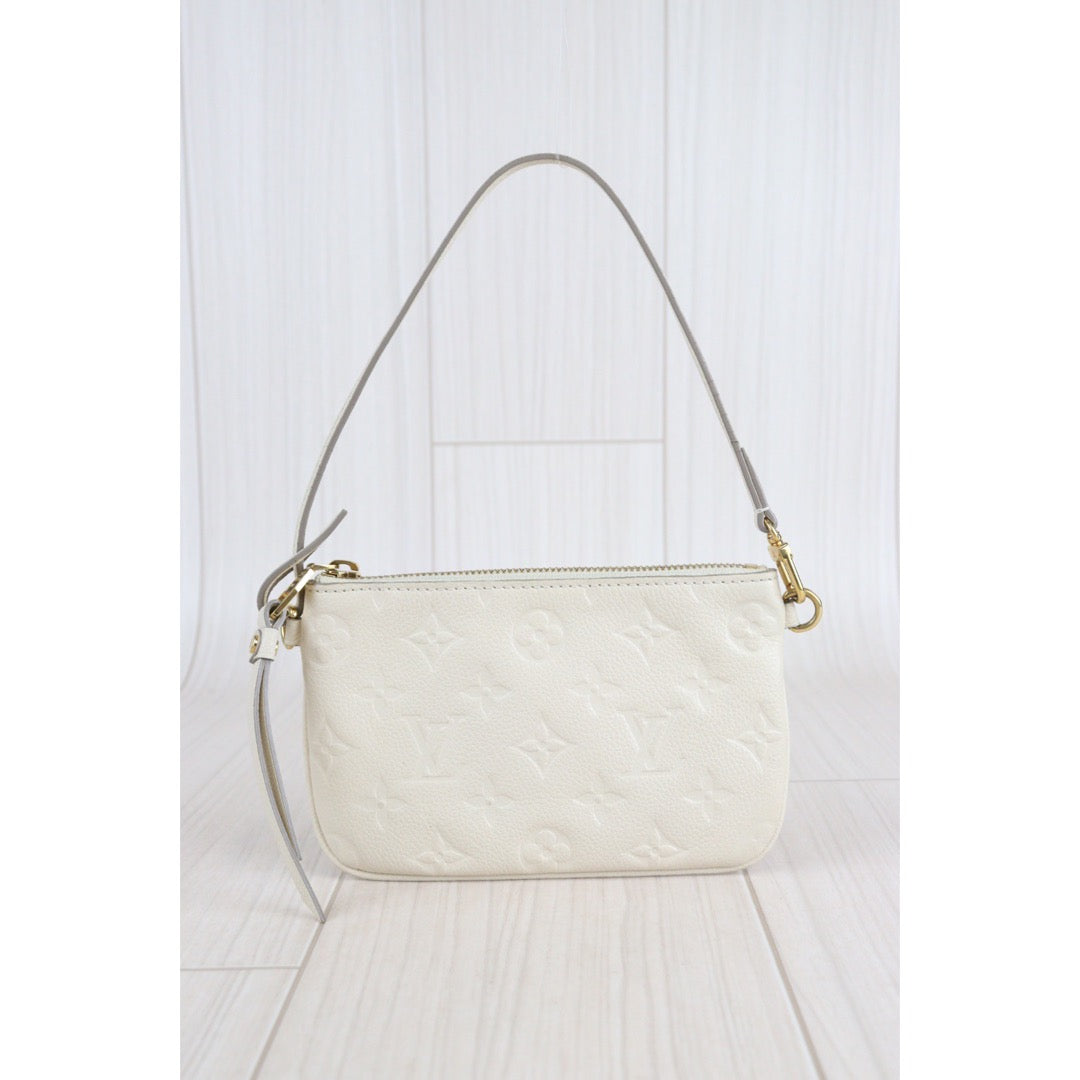 Rank AB ｜ LV Calf Leather Accessory Pouch White ｜V23062325