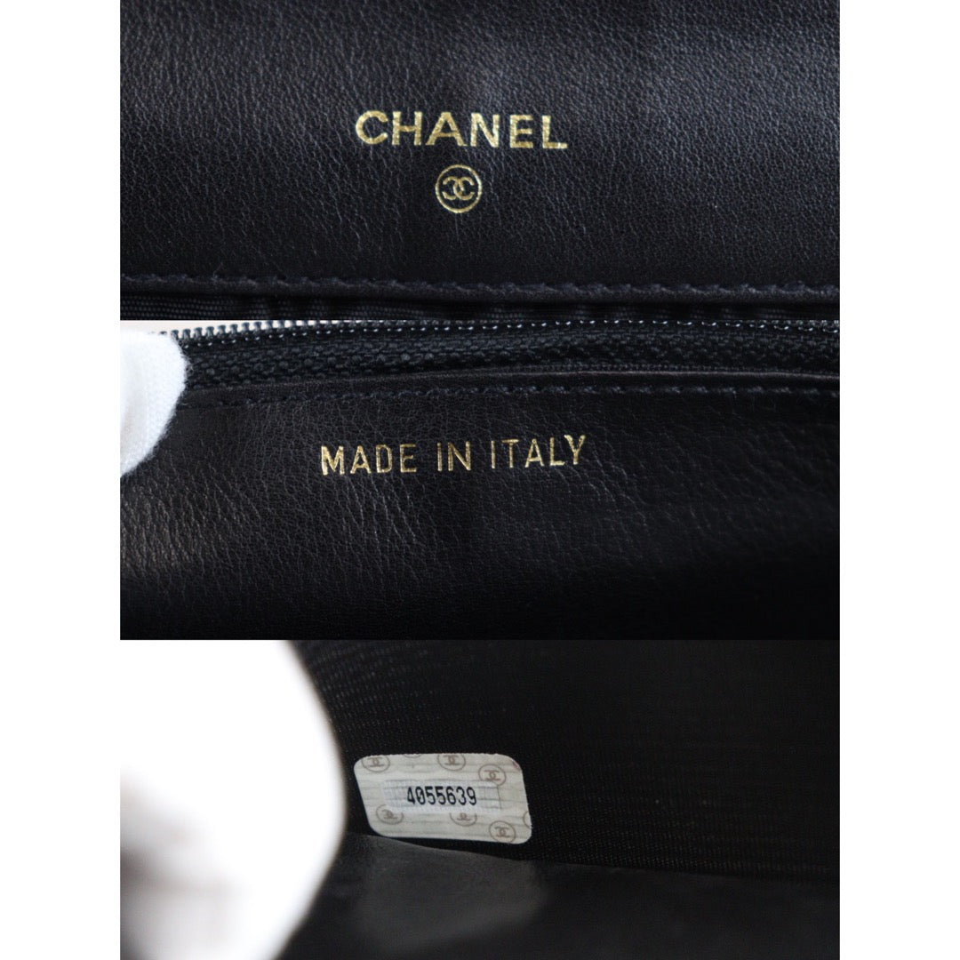 Rank A ｜Chanel Caviar Skin Black Wallet｜V23072502