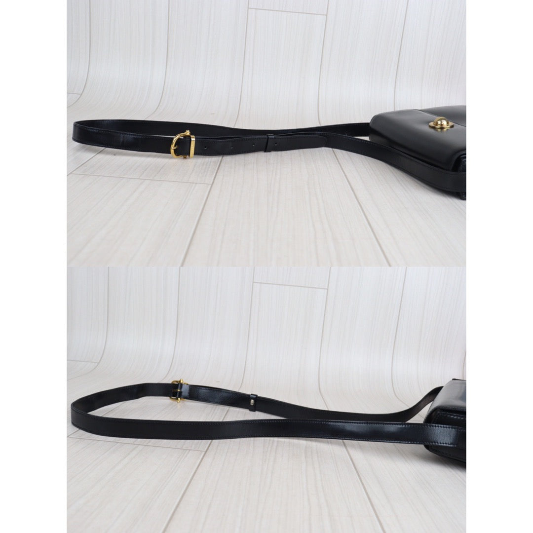 Rank A ｜ CELINE Calf Leather Shoulder Bag Black｜V23062972