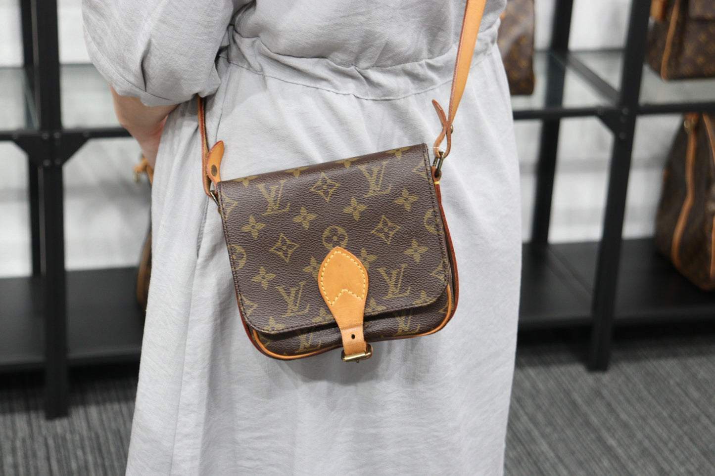 Louis Vuitton Cartouchiere Shoulder Bag MM Brown Leather for sale
