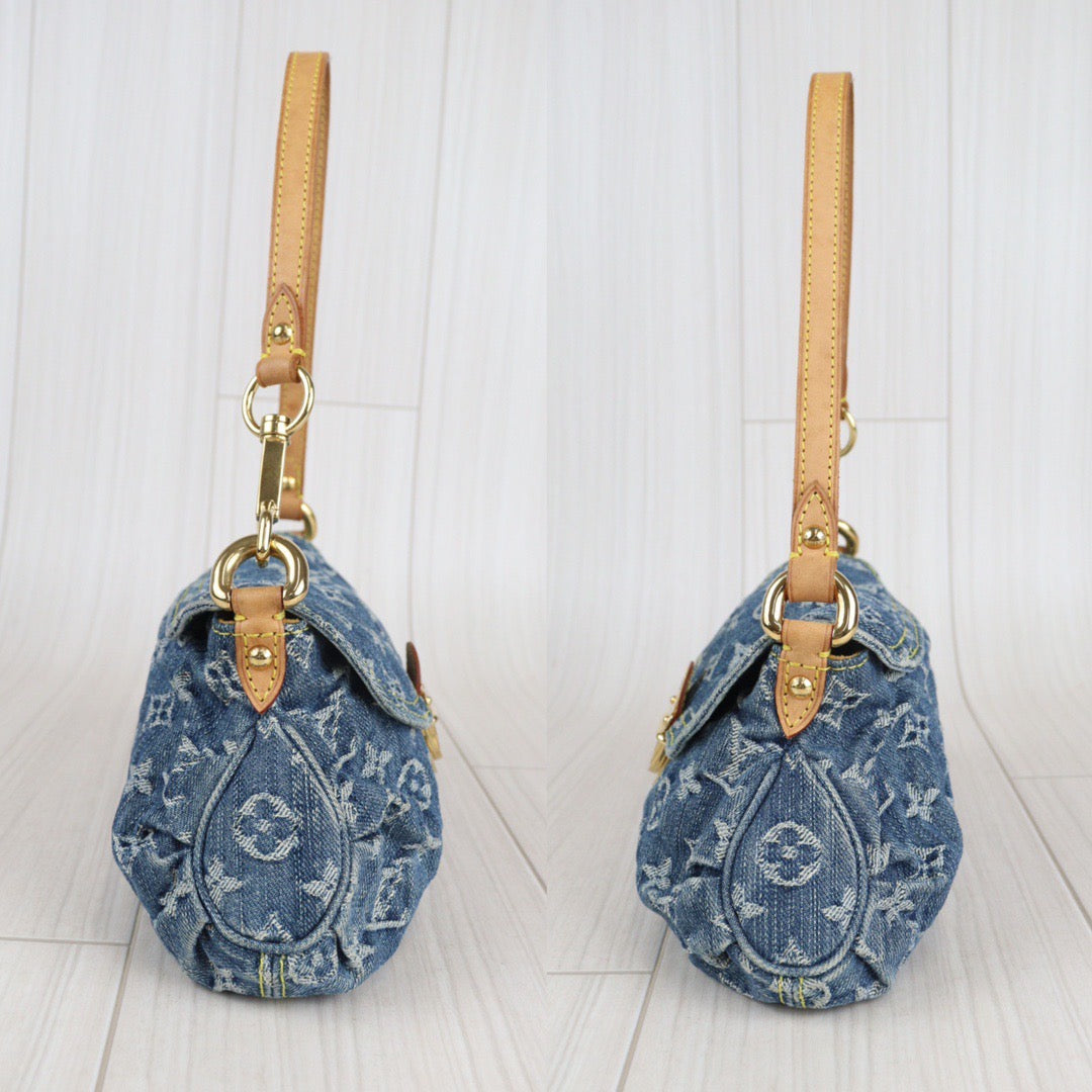 Rank A ｜ LV Denim Mini Pleated Shoulder Bag  ｜V23062346