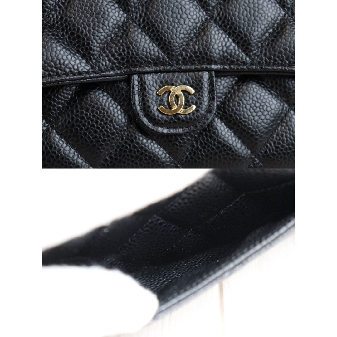 Rank SA ｜Chanel Caviar Skin Black Long Wallet｜23052019