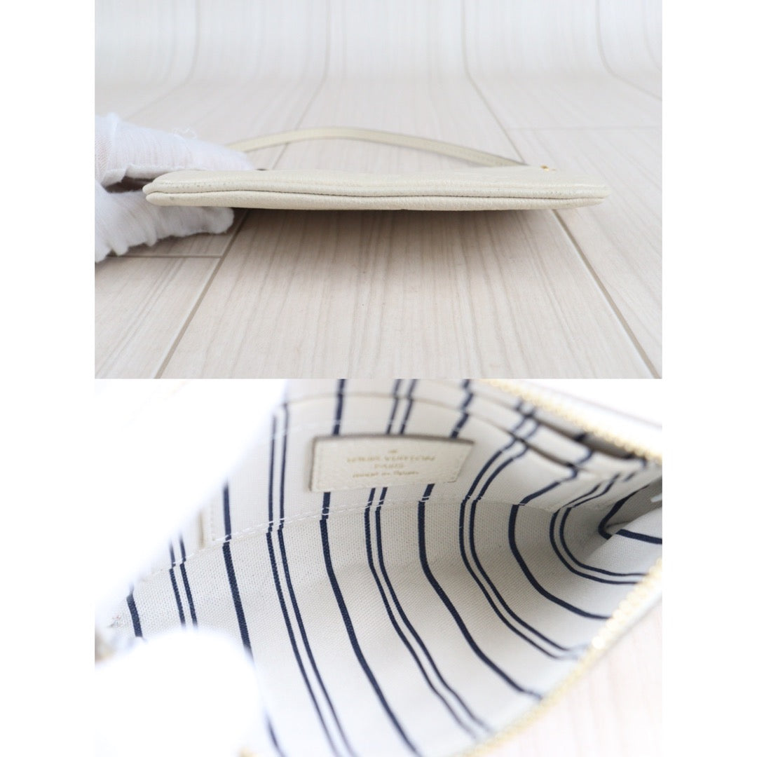 Rank AB ｜ LV Calf Leather Accessory Pouch White ｜V23062325