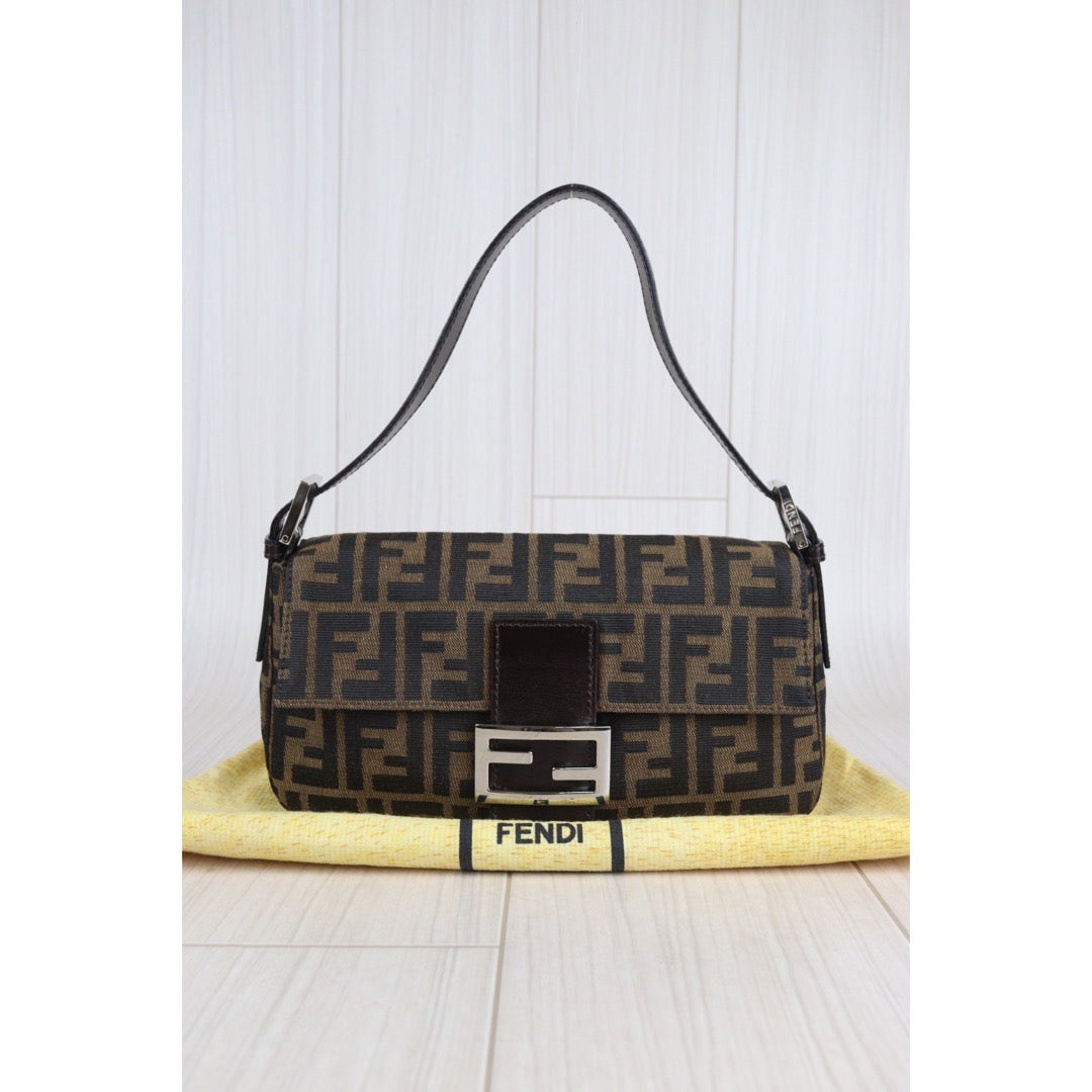 Rank A ｜ FENDI Zucca Mamma Baguette Shoulder Bag ｜23072509