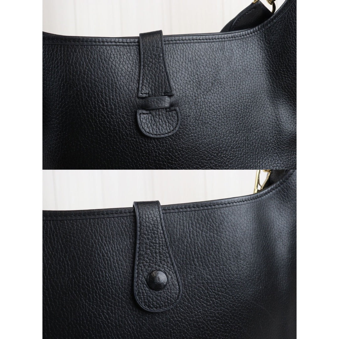 Rank A｜ HERMES Evelyn GM Black Shoulder Bag ｜V23061013