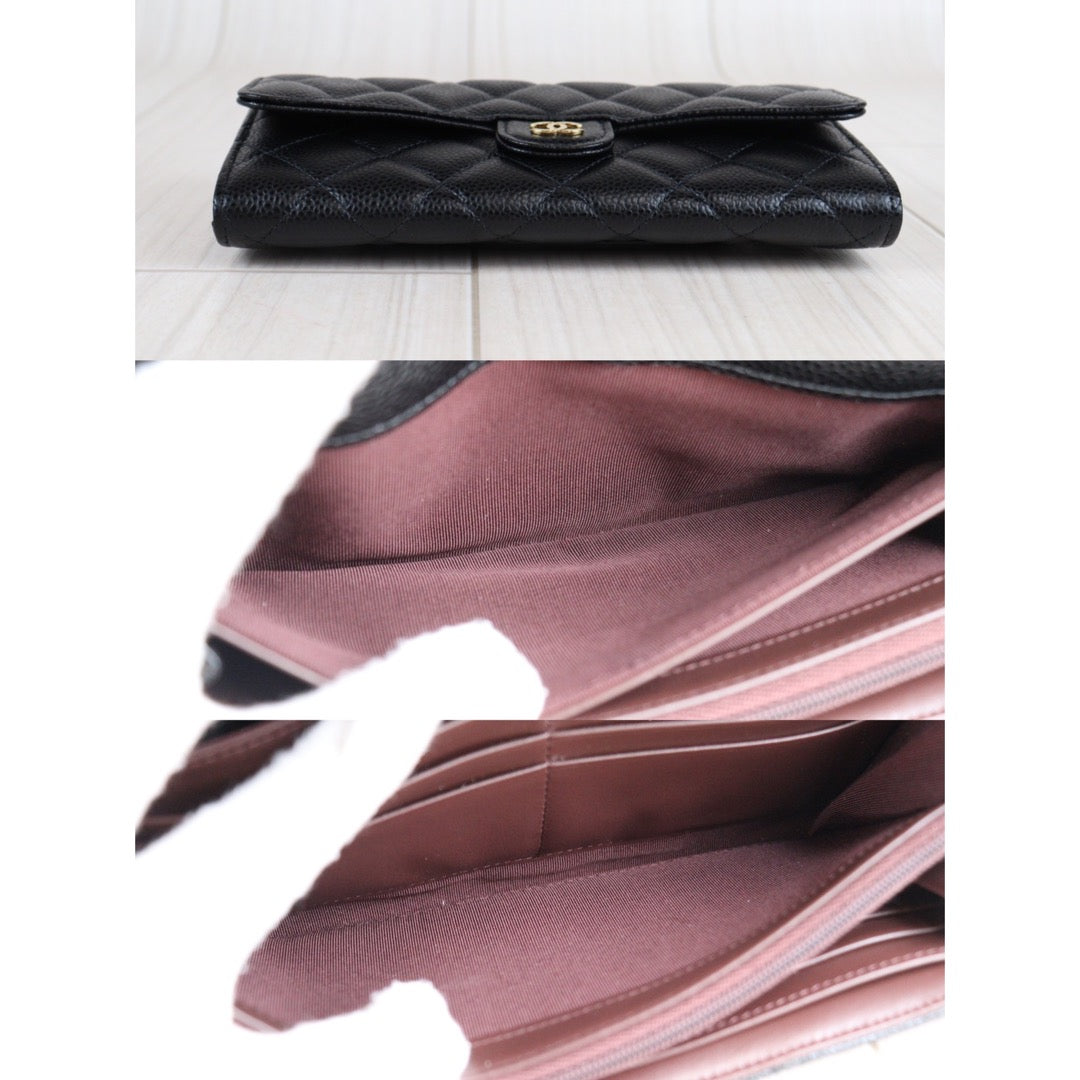 Rank SA ｜Chanel Caviar Skin Black Long Wallet｜23052019