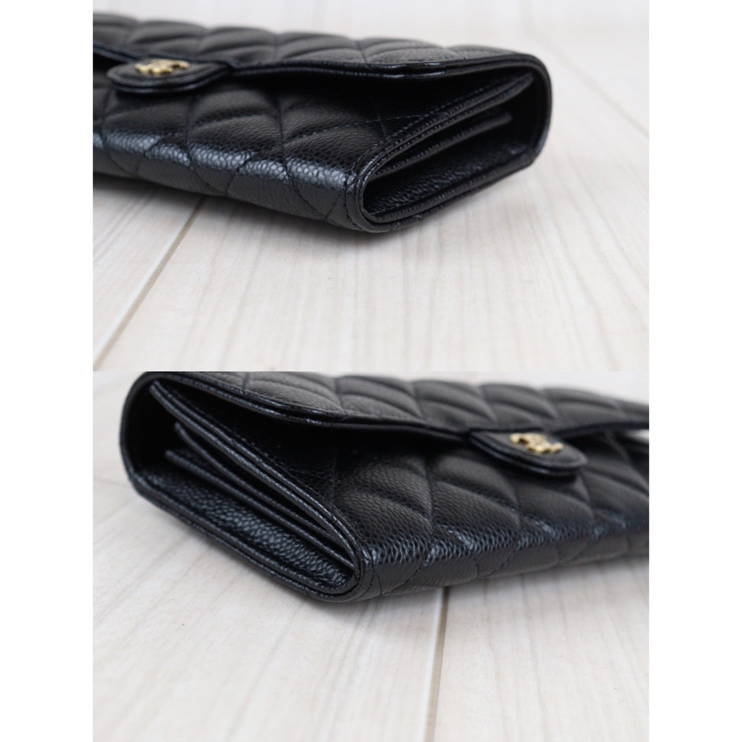 Rank SA ｜Chanel Caviar Skin Black Long Wallet｜23052019