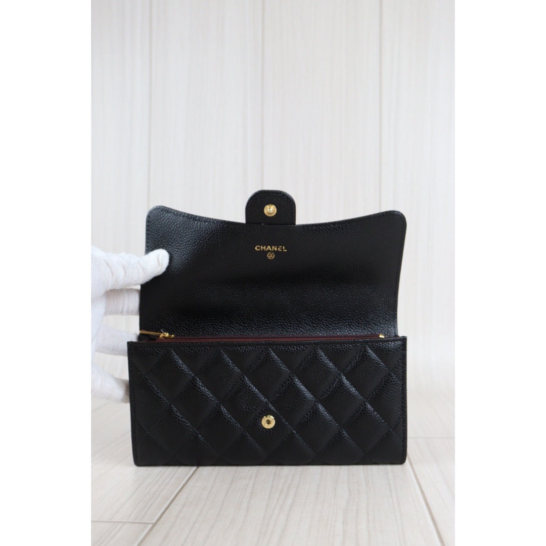 Rank SA ｜Chanel Caviar Skin Black Long Wallet｜23052019