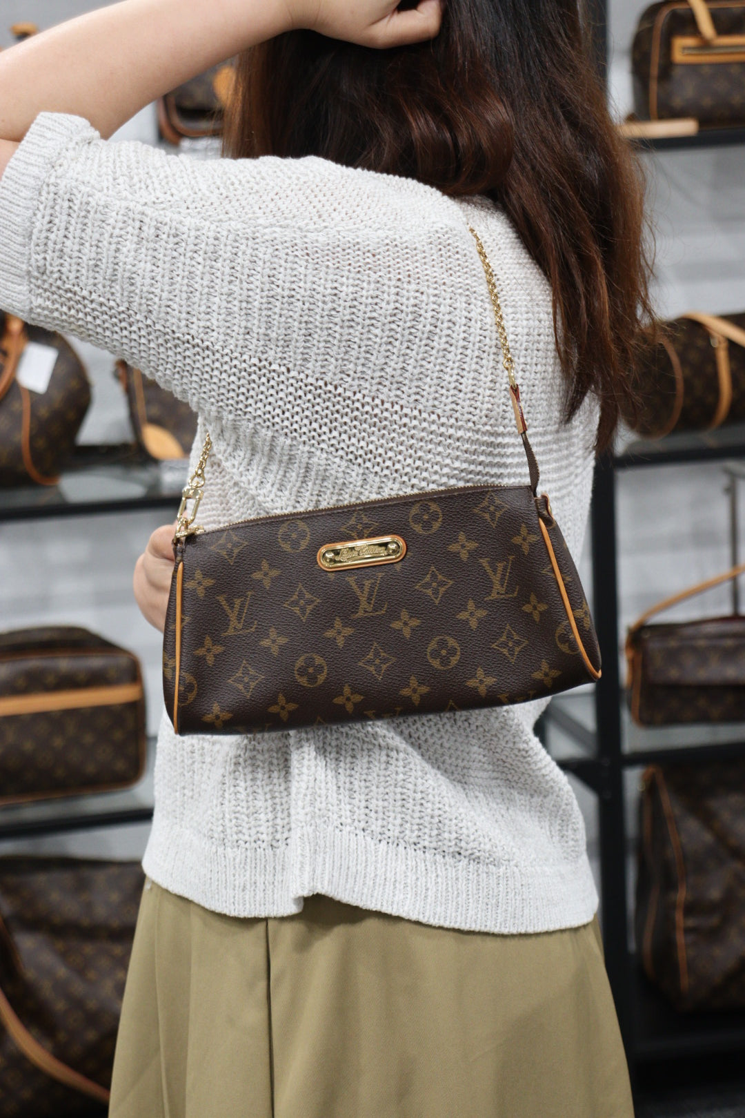 Rank AB ｜LV Monogram Eva Shoulder Bag ｜23051506