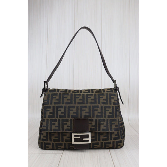 Rank A｜ FENDI Zucca Mamma Baguette Shoulder Bag ｜23072001