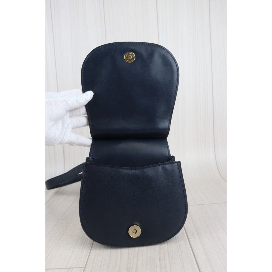 Rank AB ｜ CELINE Calf Leather Shoulder Bag Navy｜V23062929