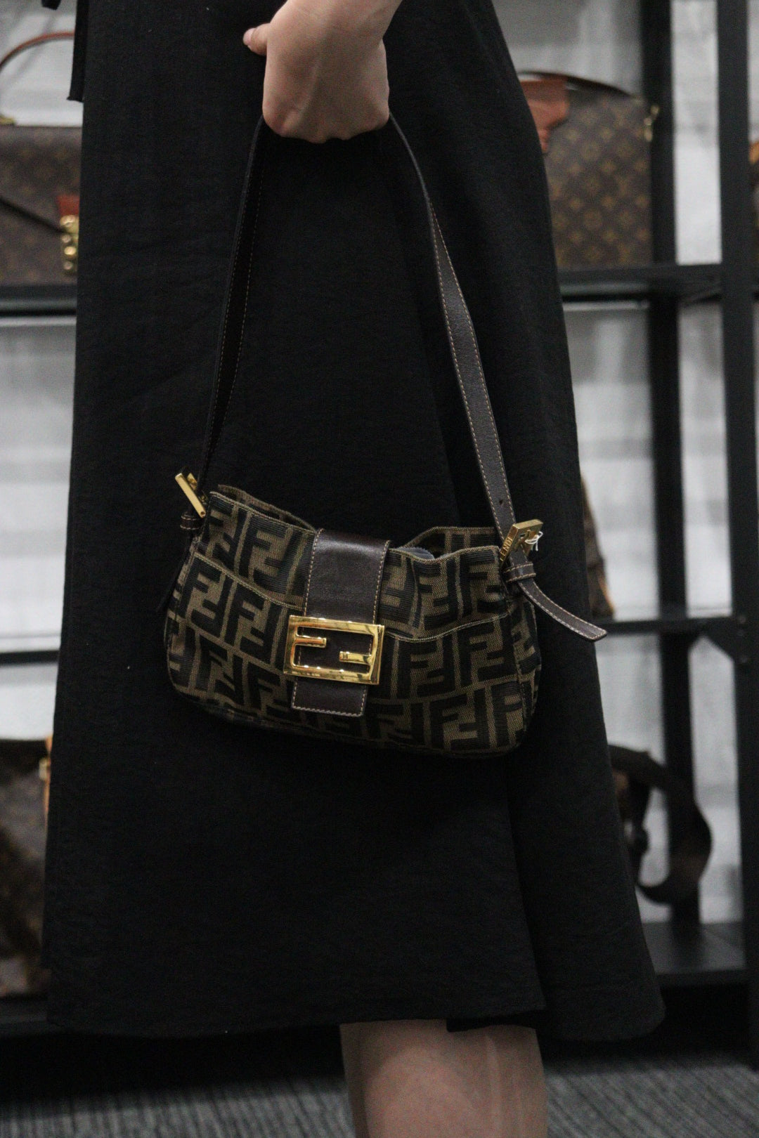 Rank AB｜ FENDI Zucca Mamma  Shoulder Bag ｜V23061713
