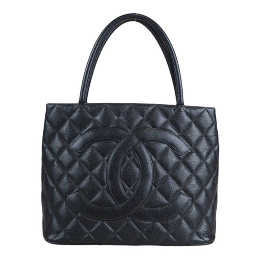 Rank A ｜ CHANEL Caviar Skin Leather Calf Leather Tote Bag｜V23071410