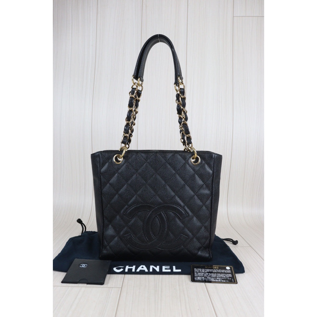 Rank A ｜ CHANEL Matrasse PST Chain Tote Bag Caviar Skin Black ｜23060901