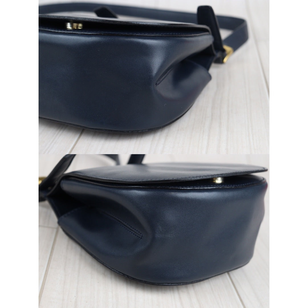 Rank AB ｜ CELINE Calf Leather Shoulder Bag Navy｜V23062929