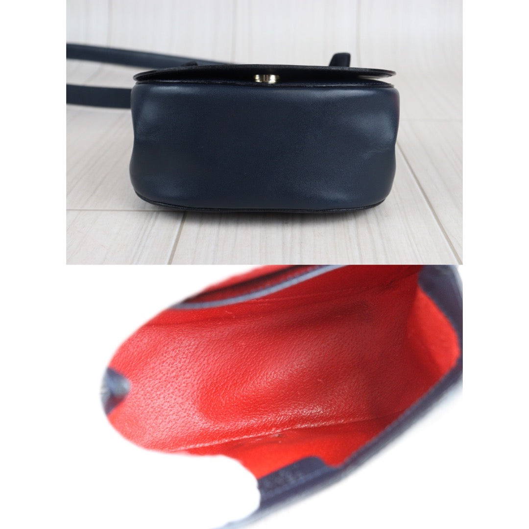 Rank AB ｜ CELINE Calf Leather Shoulder Bag Navy｜V23062929