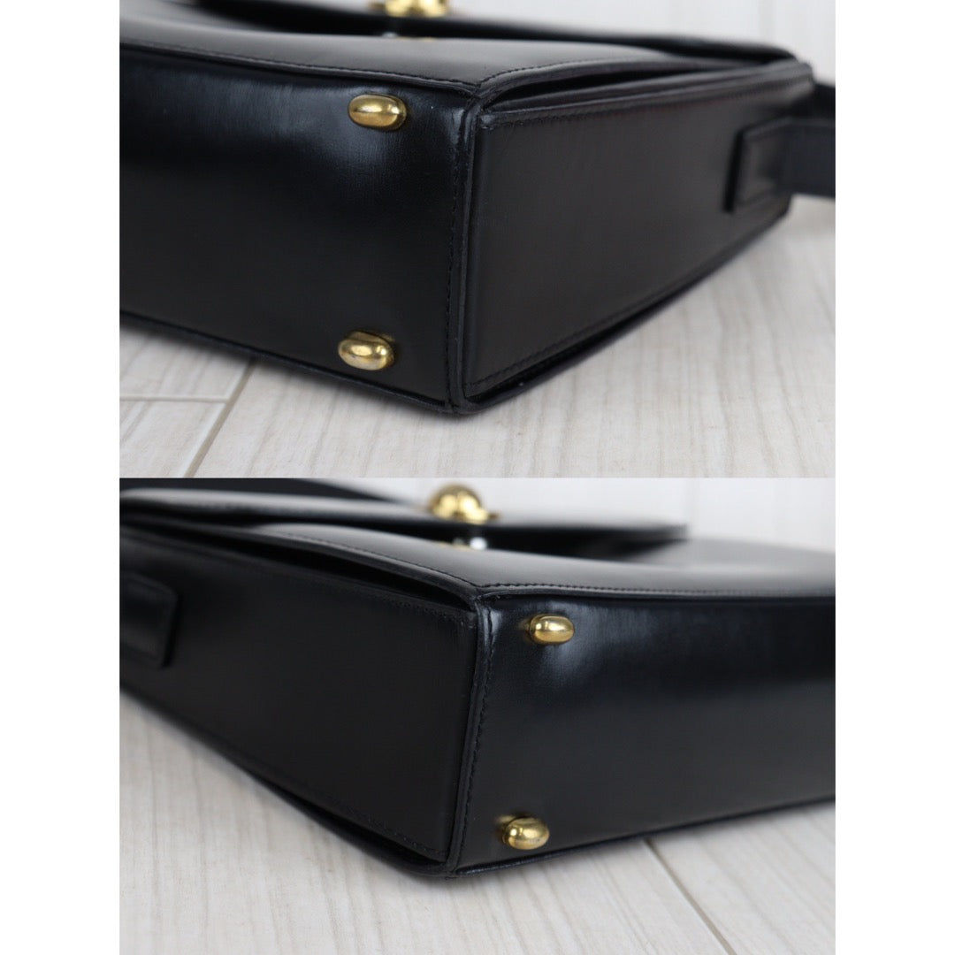 Rank A ｜ CELINE Calf Leather Shoulder Bag Black｜V23062972