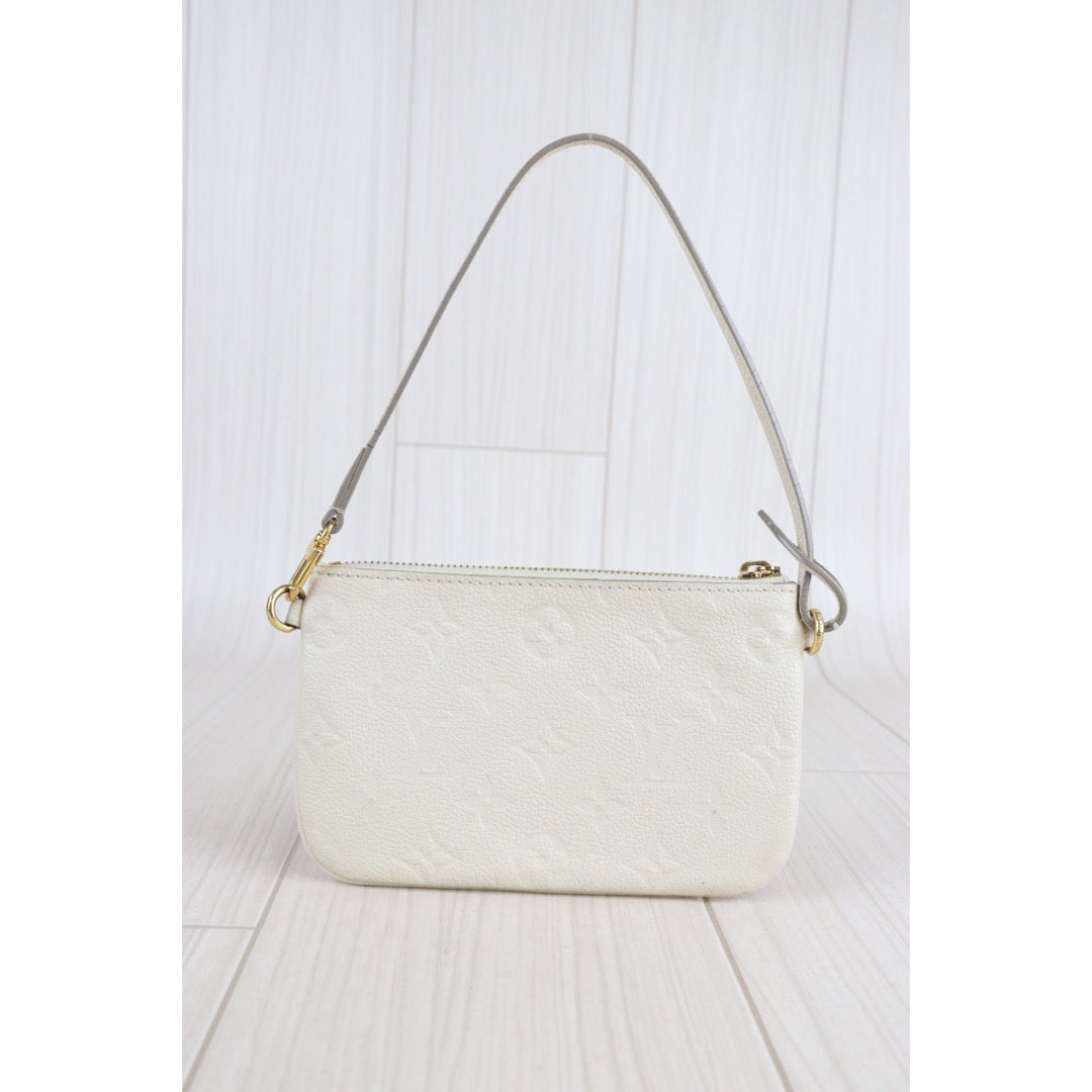 Rank AB ｜ LV Calf Leather Accessory Pouch White ｜V23062325