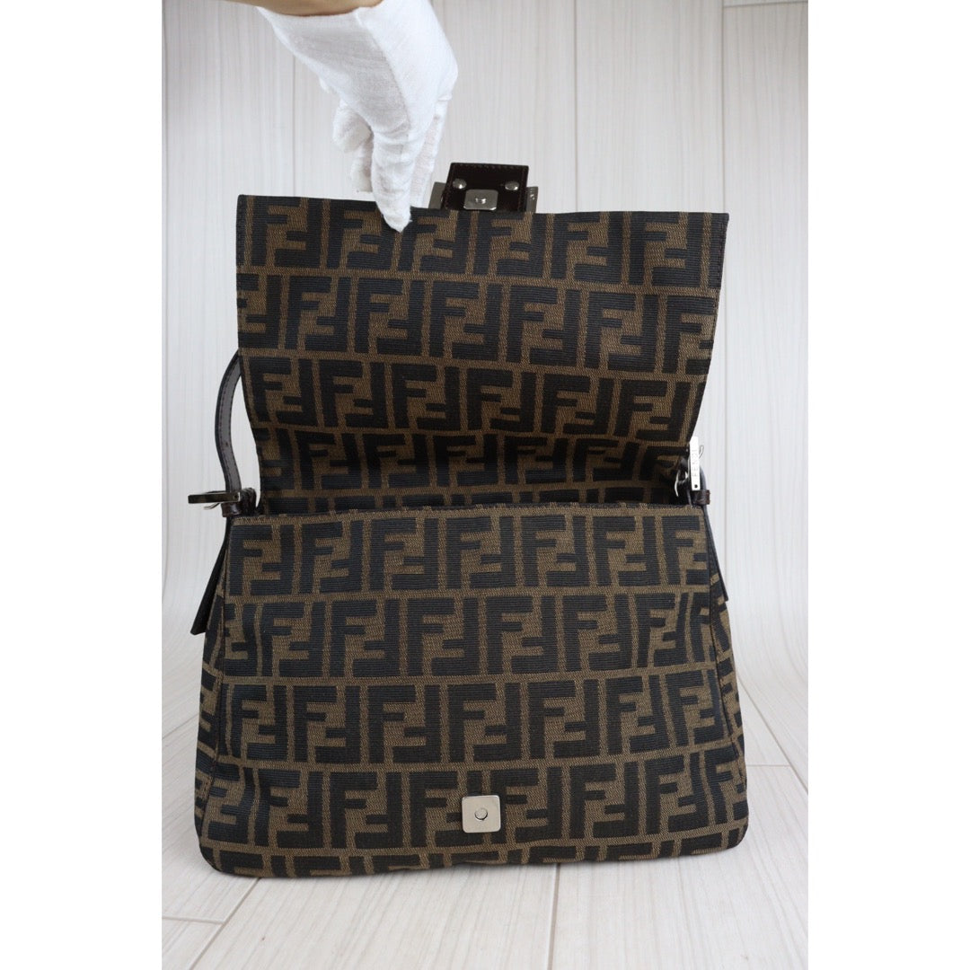 Rank A｜ FENDI Zucca Mamma Baguette Shoulder Bag ｜23072704